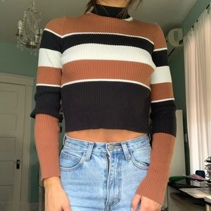 forever 21 mock neck tri color